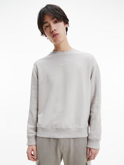 Calvin Klein Ruhák HU433321 | Calvin Klein CK The Basics Organic Cotton Férfi Pulóver Szürke